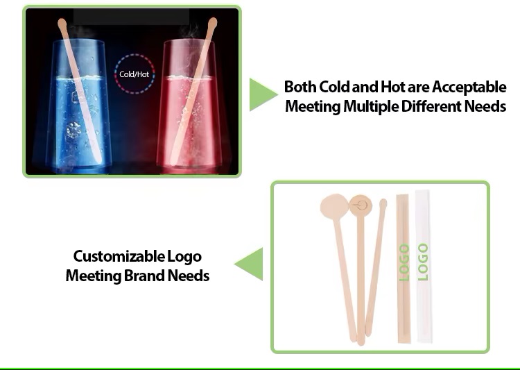 Ancheng's birch wood coffee stirrer sticks are available for different temperatures.