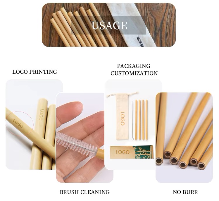 When purchasing you can customize the logo on the compostable bamboo straws and packaging.