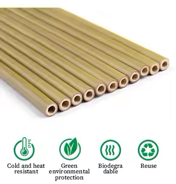 Biodegradable bamboo straws can withstand cold and heat.