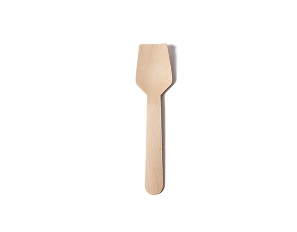 Disposable Wooden Large Ice Cream Spoon 3.7''