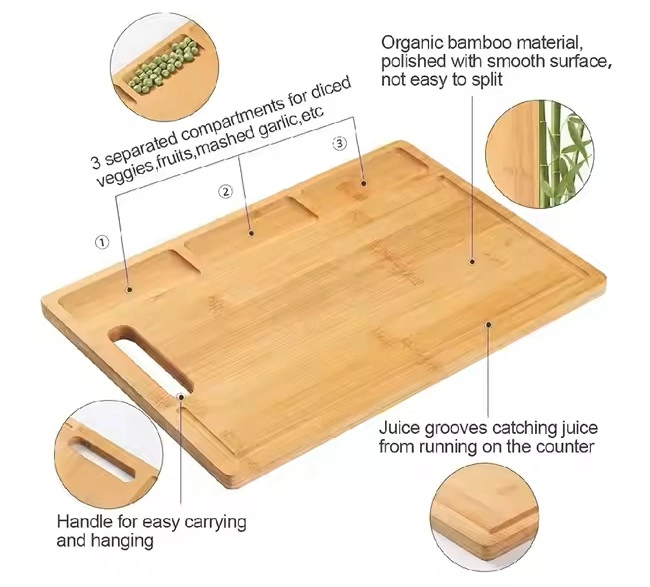 Non-toxic cutting board with grooves