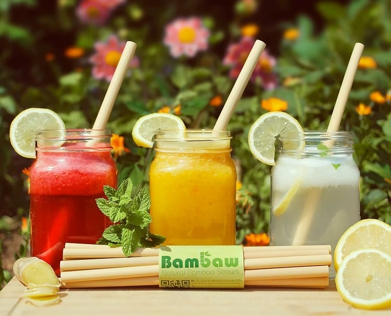 smoothie drinking straws made of bamboo