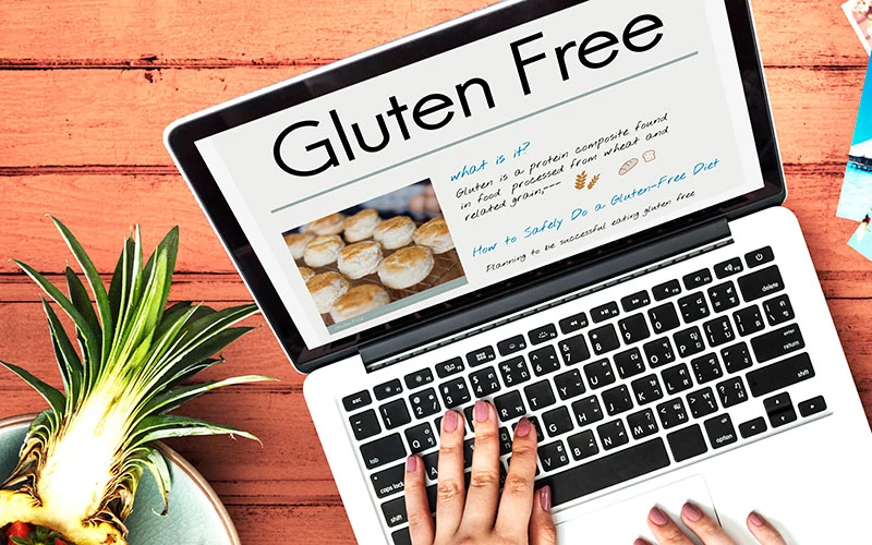 Woman researching gluten free