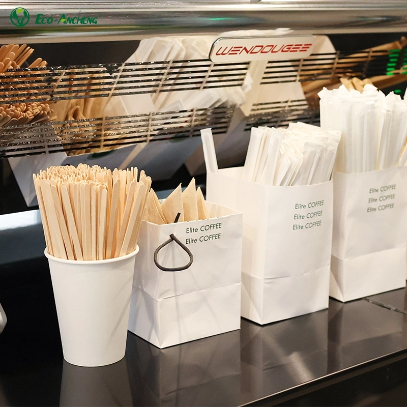 Coffee wooden stirrers in coffee shops