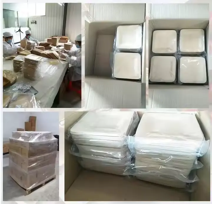 The packaging process for Ancheng's bamboo plates