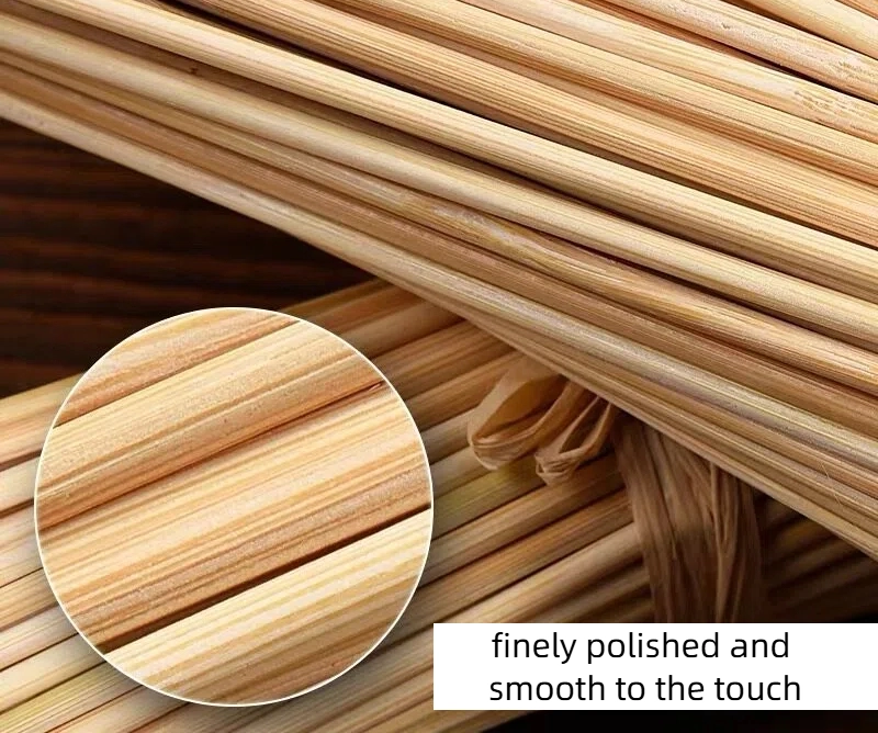 Ancheng's bamboo skewers are finely polished and smooth to the touch.