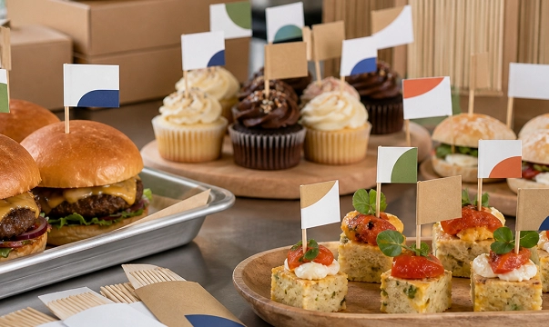 Use different-colored flag picks for different types and flavors of food