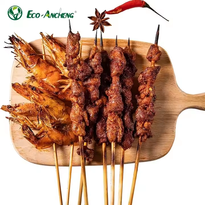 Bamboo skewer sticks for Brazilian barbecue and seafood
