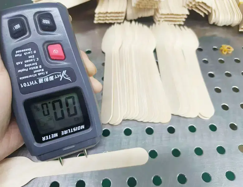 Conduct a random inspection of disposable wooden forks