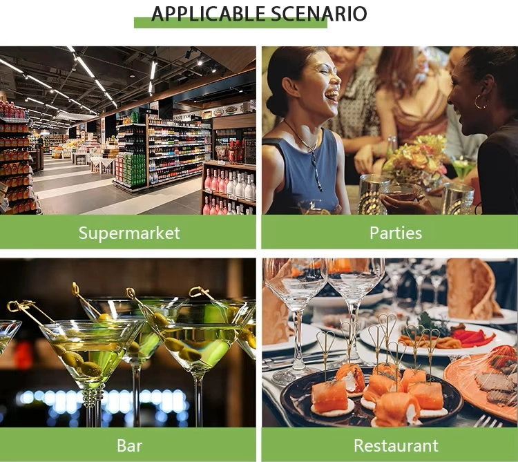 Uses for disposable bamboo skewers and picks supermarkets, parties, bars, and restaurants