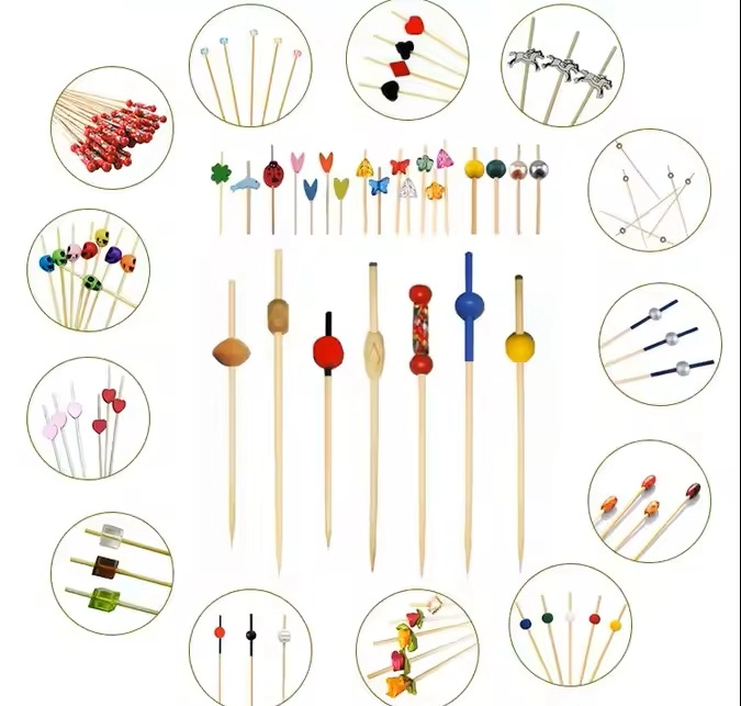 Bamboo picks can be customized with different designs and sizes