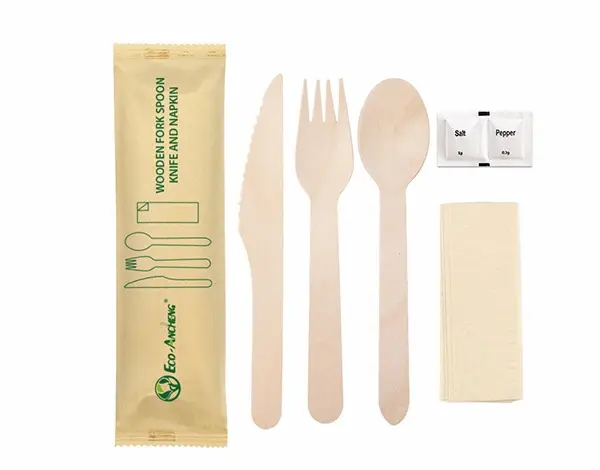 disposable wooden cutlery set