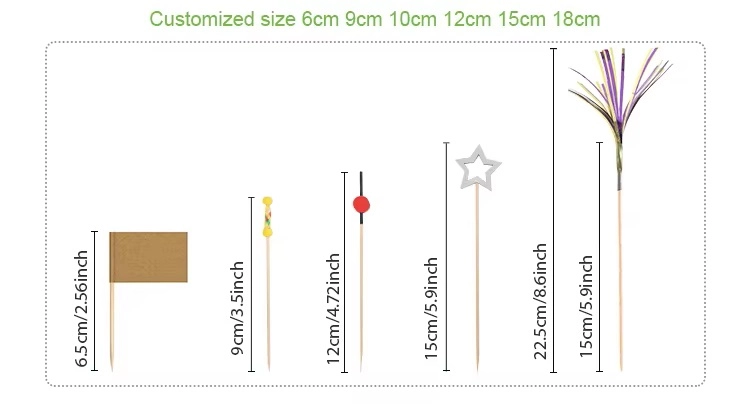 Ancheng Disposable Food Picks Customizable Sizes and Shapes