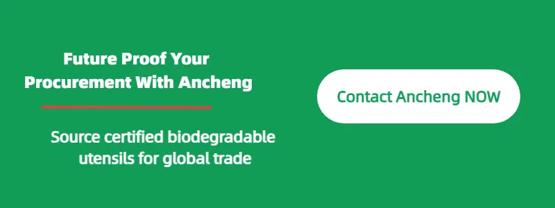 Source certified biodegradable utensils from Ancheng