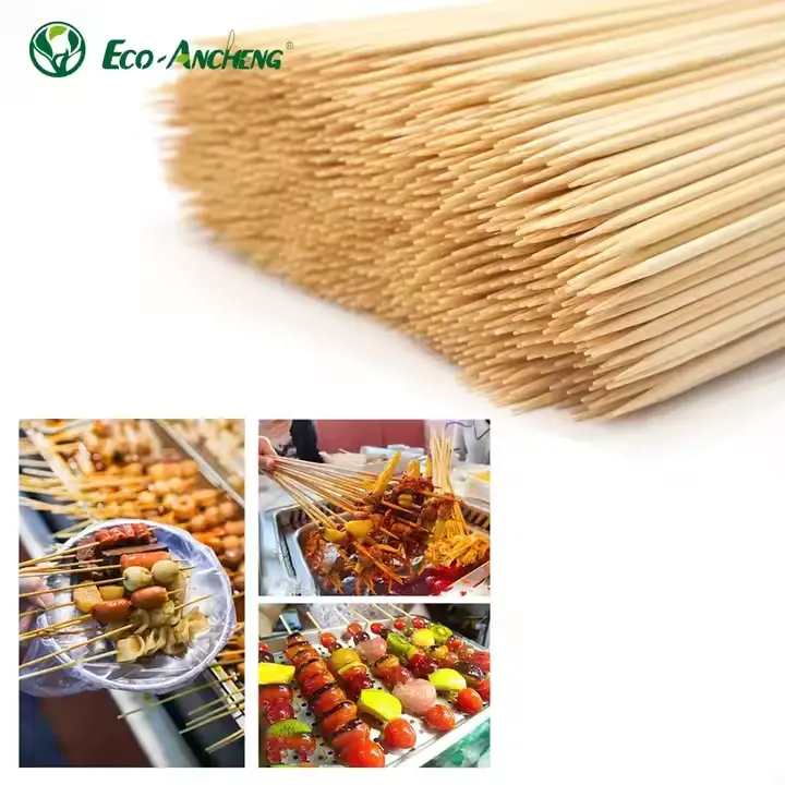 The food service industry uses disposable bamboo skewers to serve food