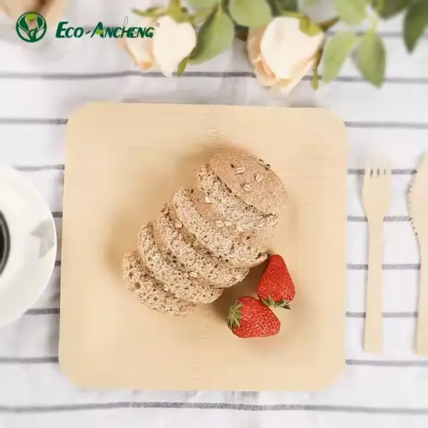 disposable bamboo square plate