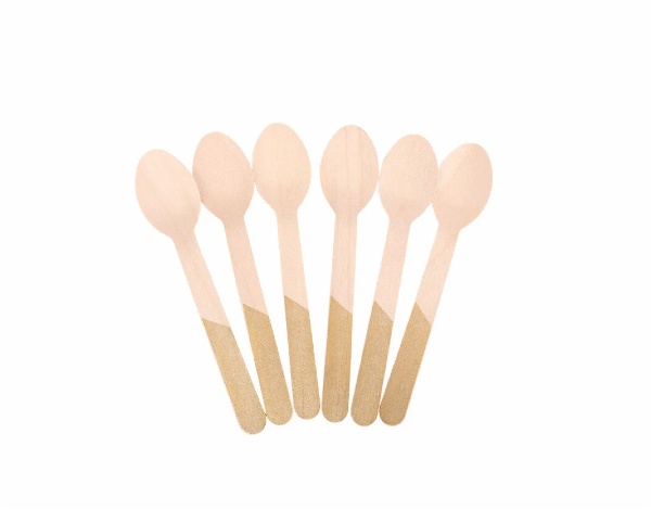 Gold Dipped Disposable Wooden Spoon